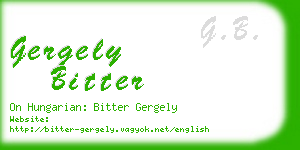 gergely bitter business card